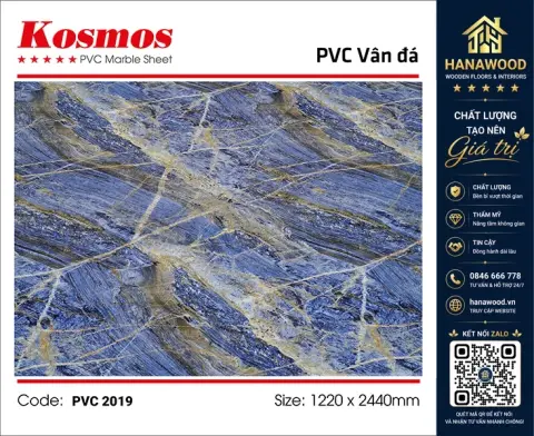 Ảnh 2 Tấm Nhựa Ốp Tường Giả Đá Kosmos PVC2019