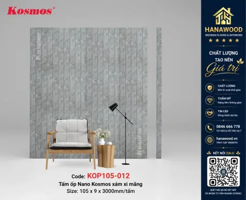 Tấm Ốp Tường Nano Kosmos KOP105-012 Vân Bê Tông