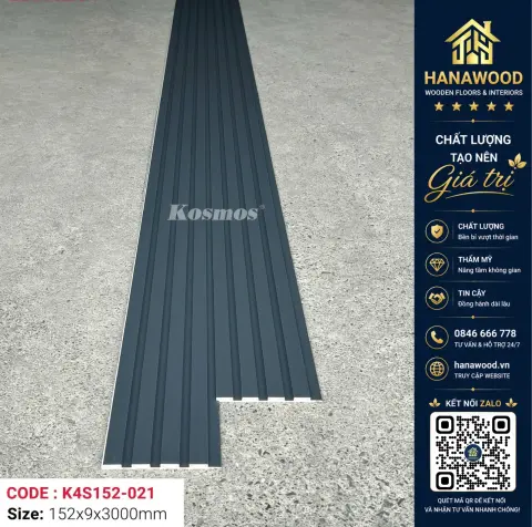 Ảnh 3 Nhựa Lam Sóng Giả Gỗ Ốp Tường Kosmos K4S152-021