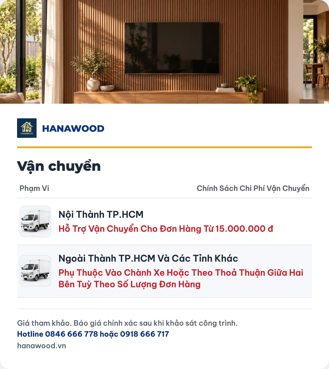 Bảng giá vận chuyển