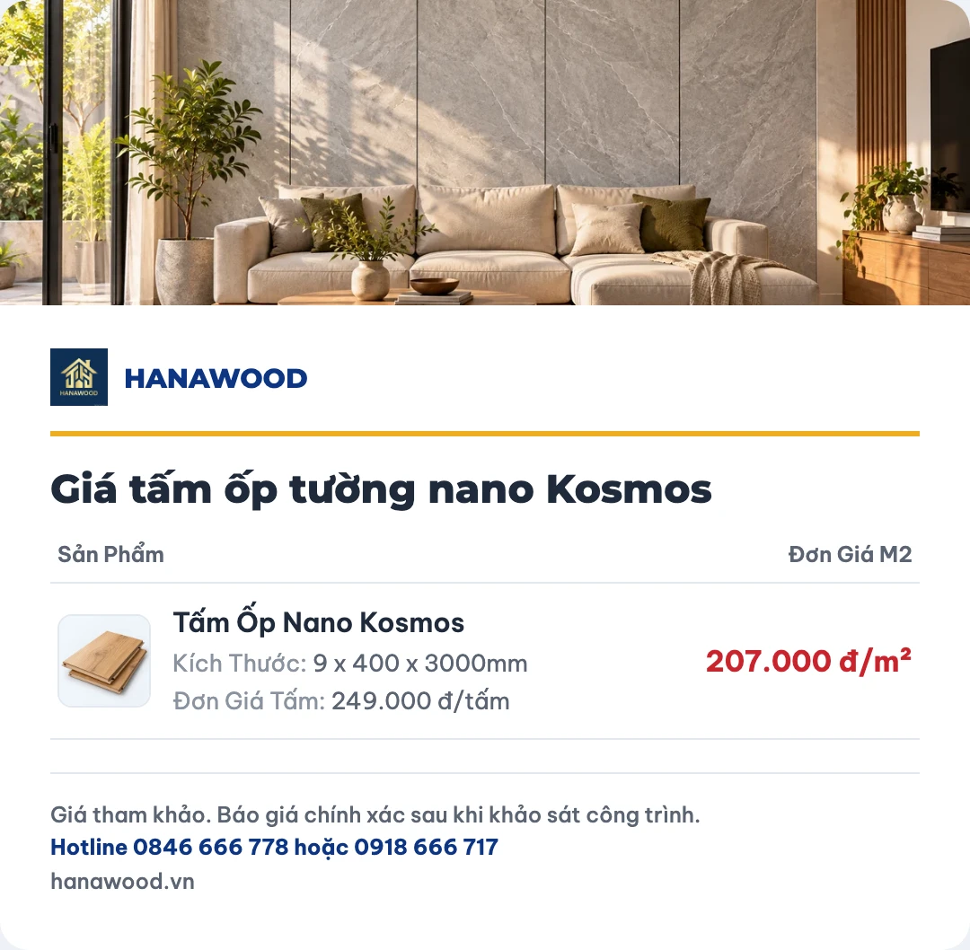 Giá tấm ốp tường nano Kosmos