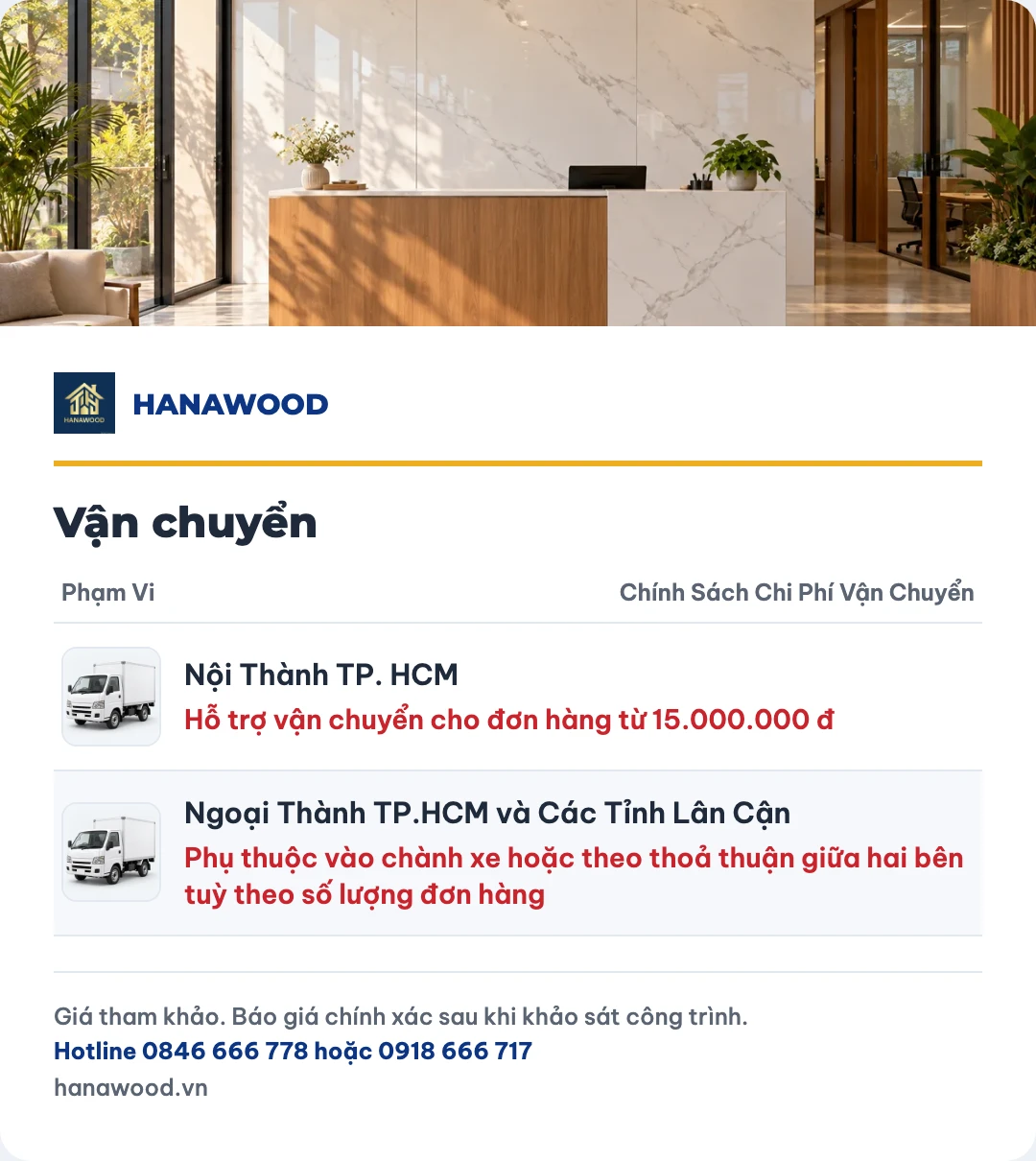 Bảng giá vận chuyển