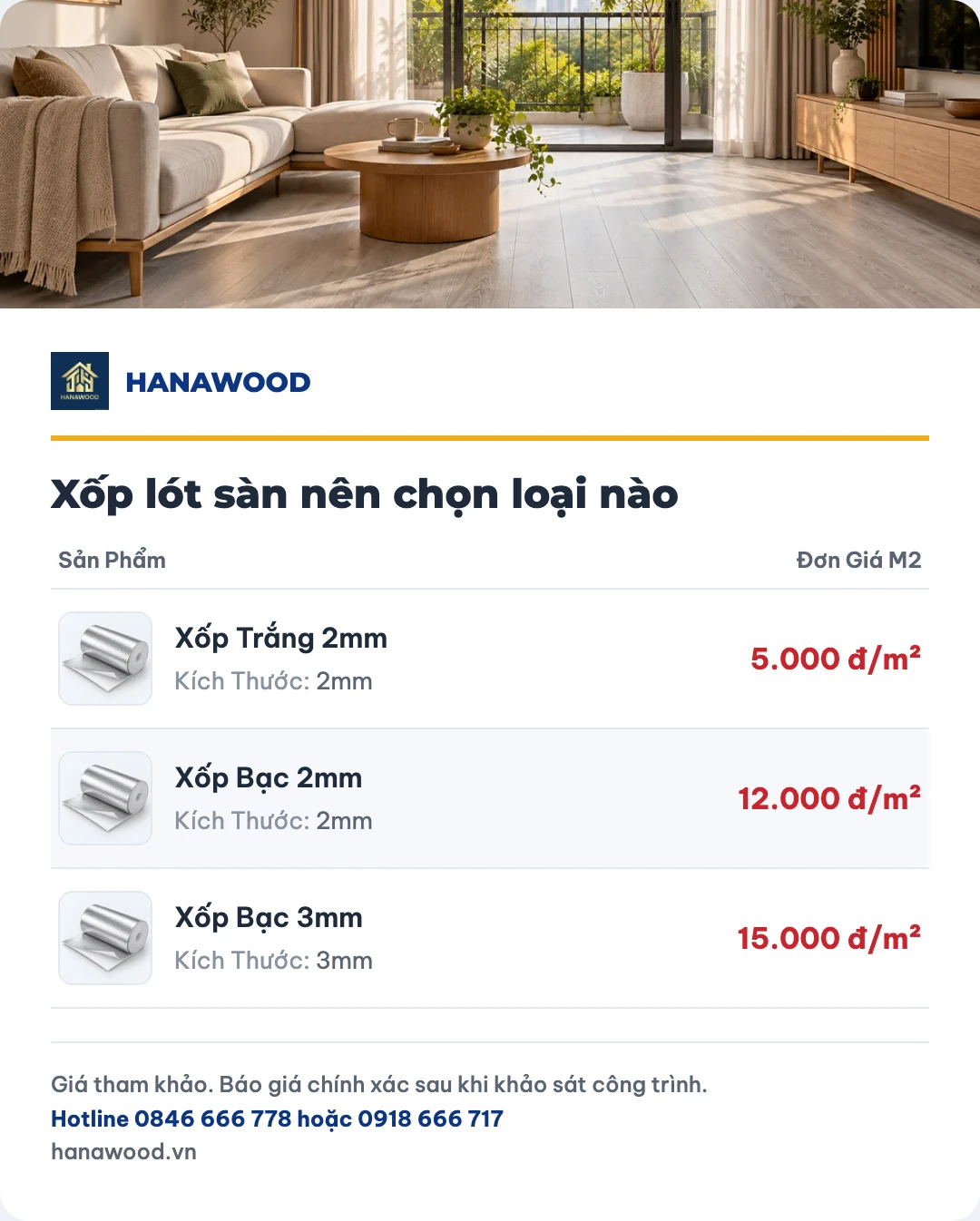 Bảng giá xốp lót sàn nên chọn loại nào