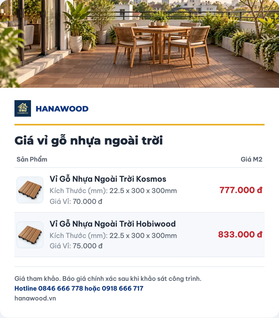 Giá vỉ gỗ nhựa ngoài trời