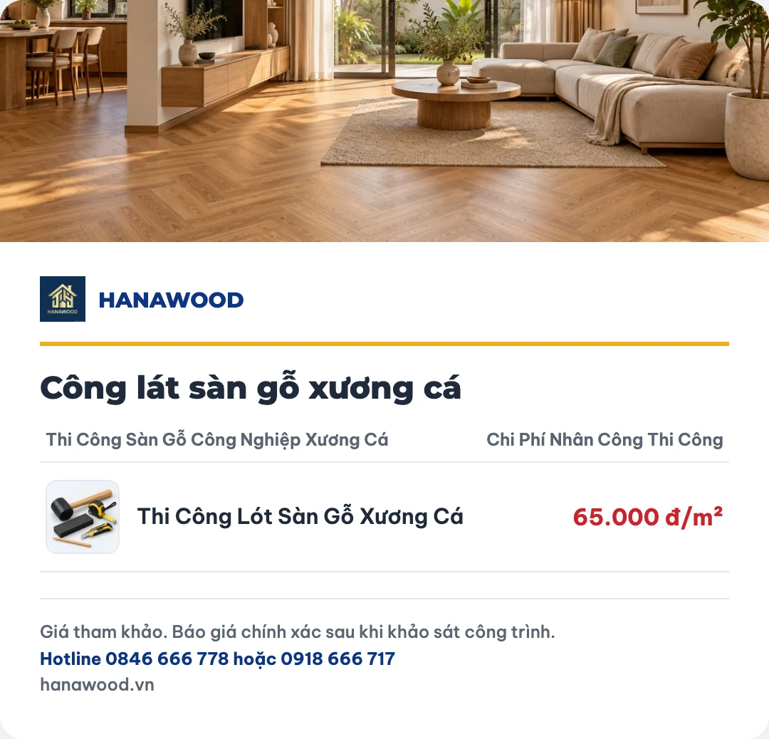 Bảng giá công lát sàn gỗ xương cá