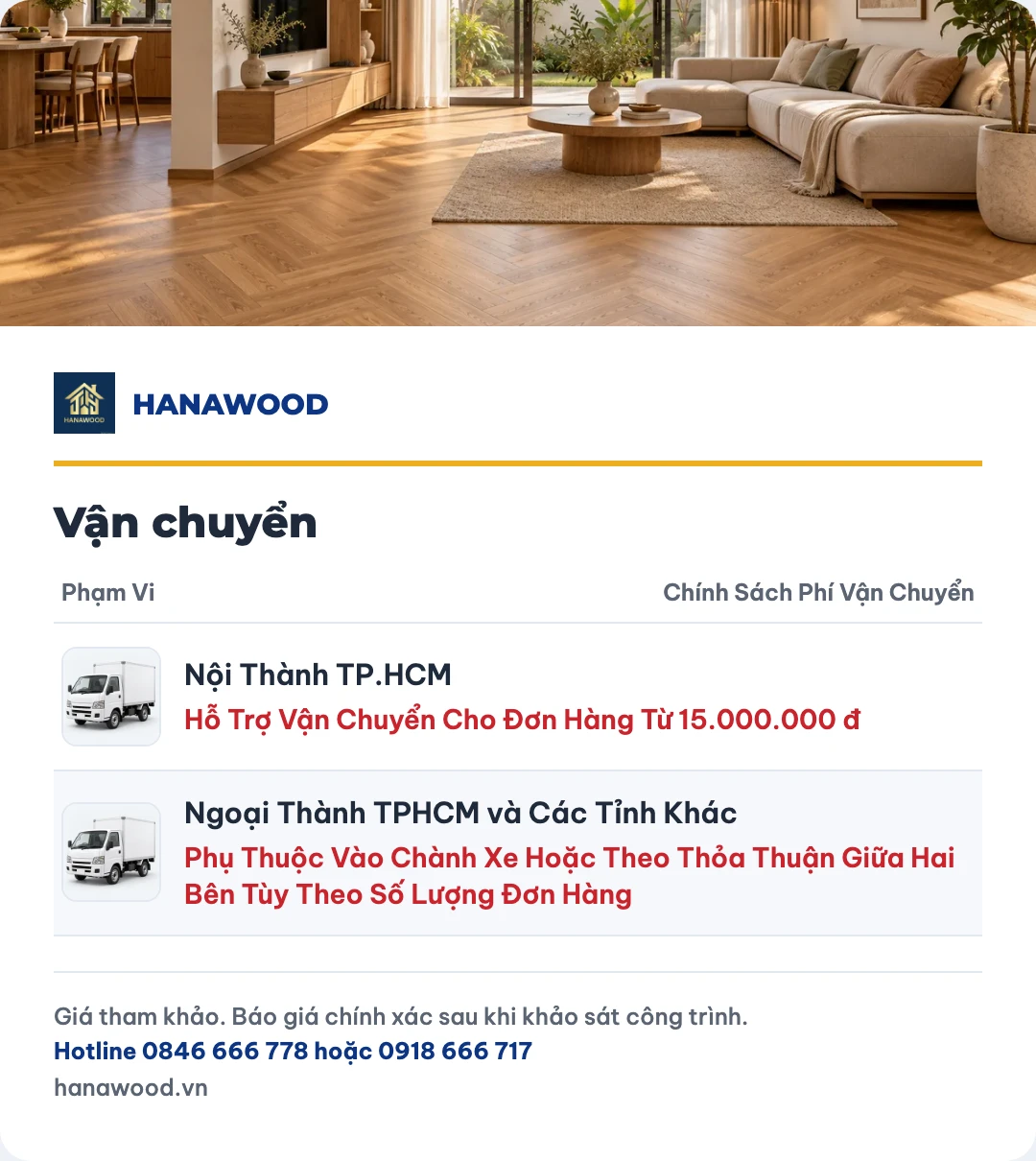 Bảng giá vận chuyển