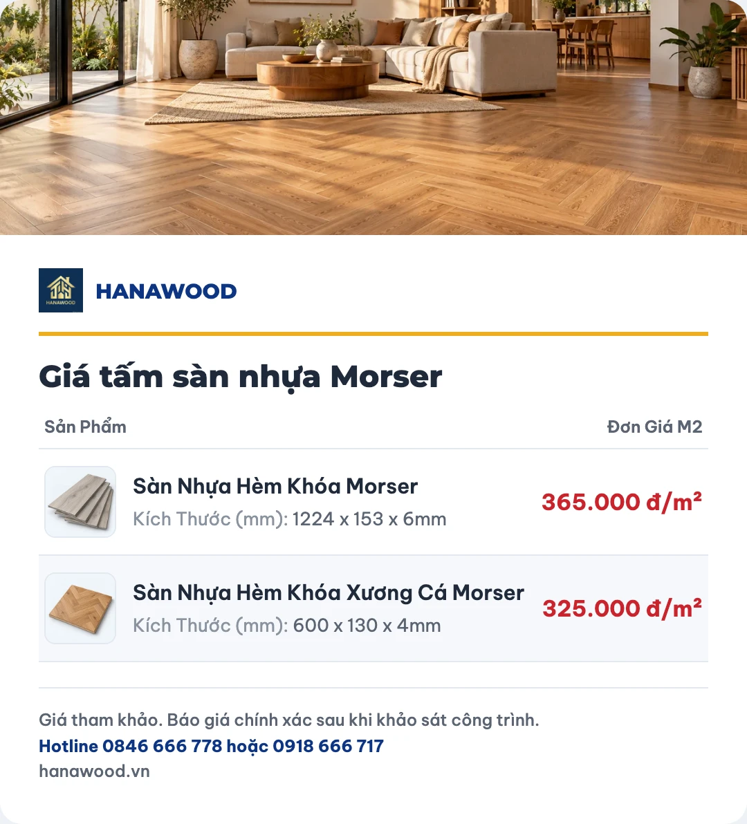Giá tấm sàn nhựa Morser