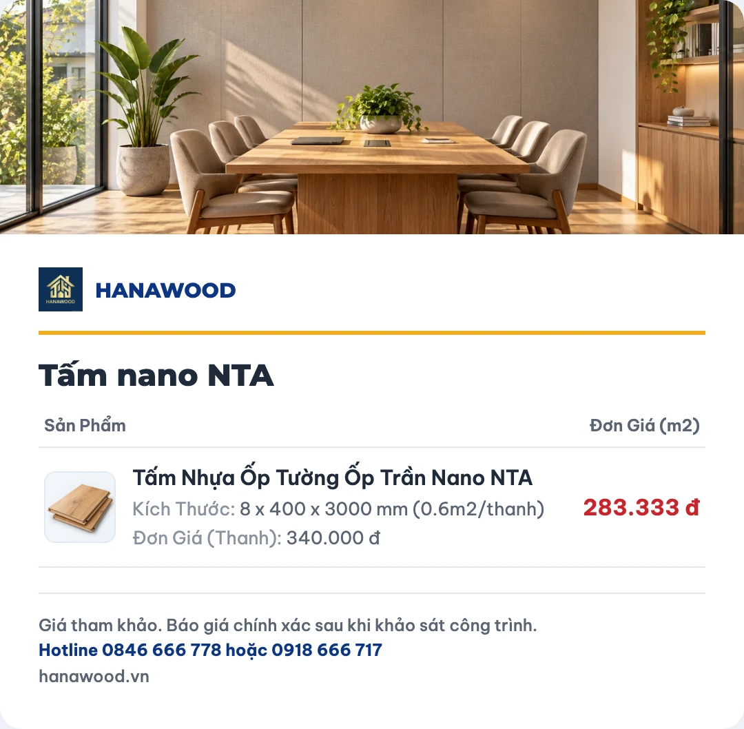 Bảng giá tấm nano NTA