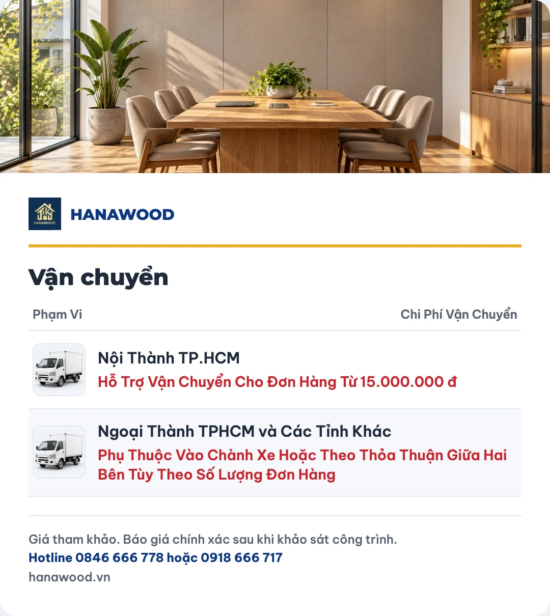 Bảng giá vận chuyển
