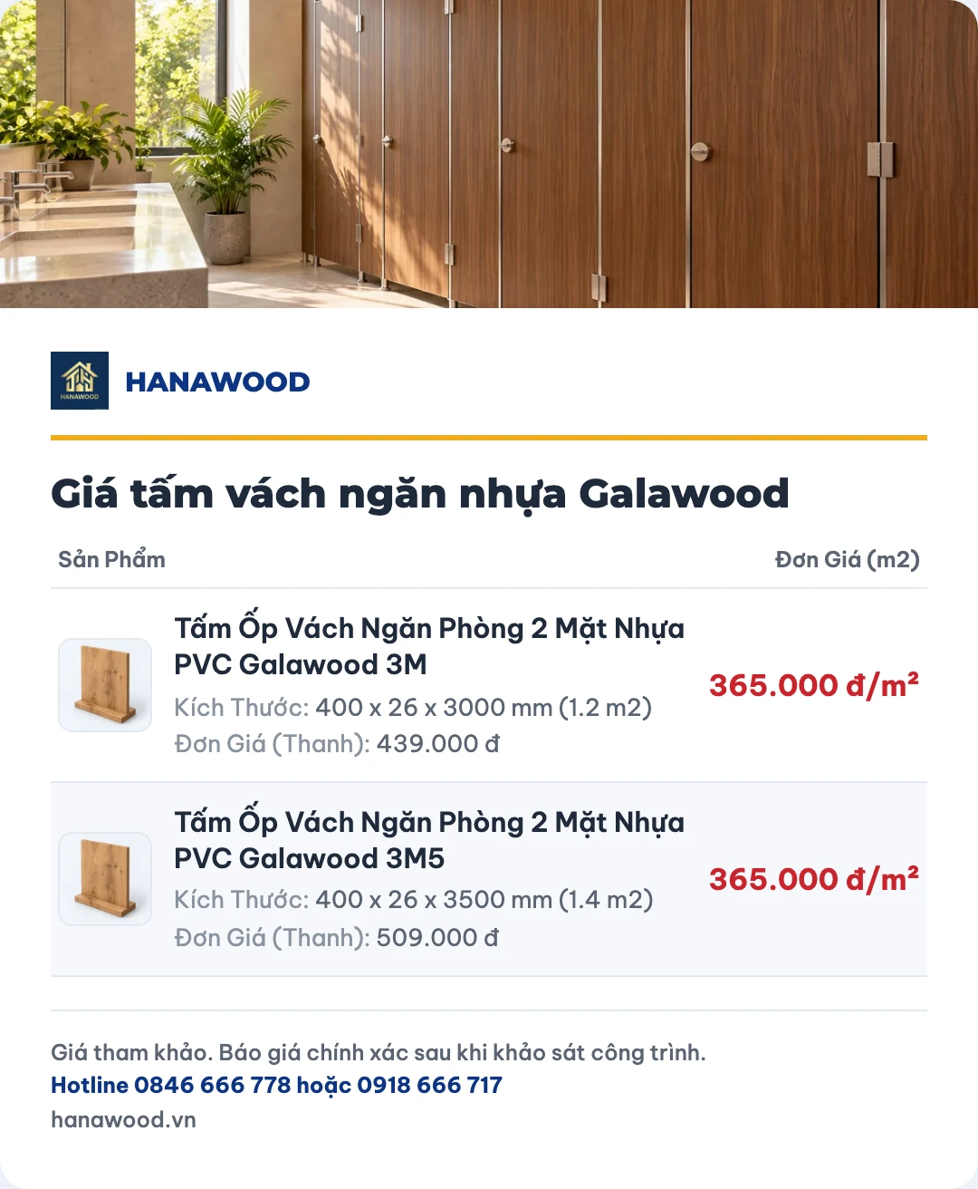 Giá tấm vách ngăn nhựa Galawood