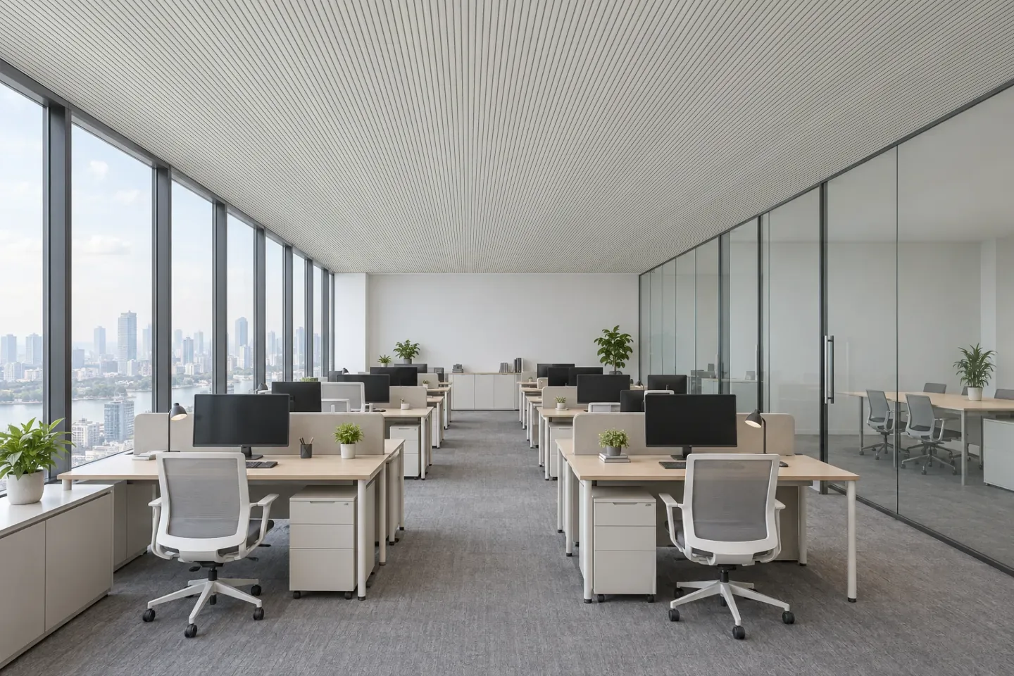 Ốp trần văn phòng 5S20-A Trắng trơn ốp văn phòng