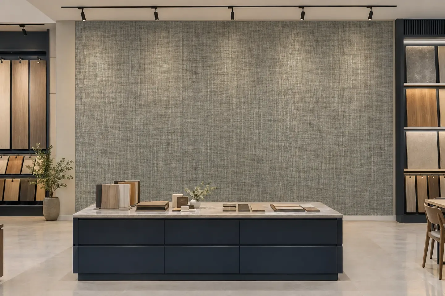 Tấm ốp than tre CL-1 Vân vải xám ốp showroom