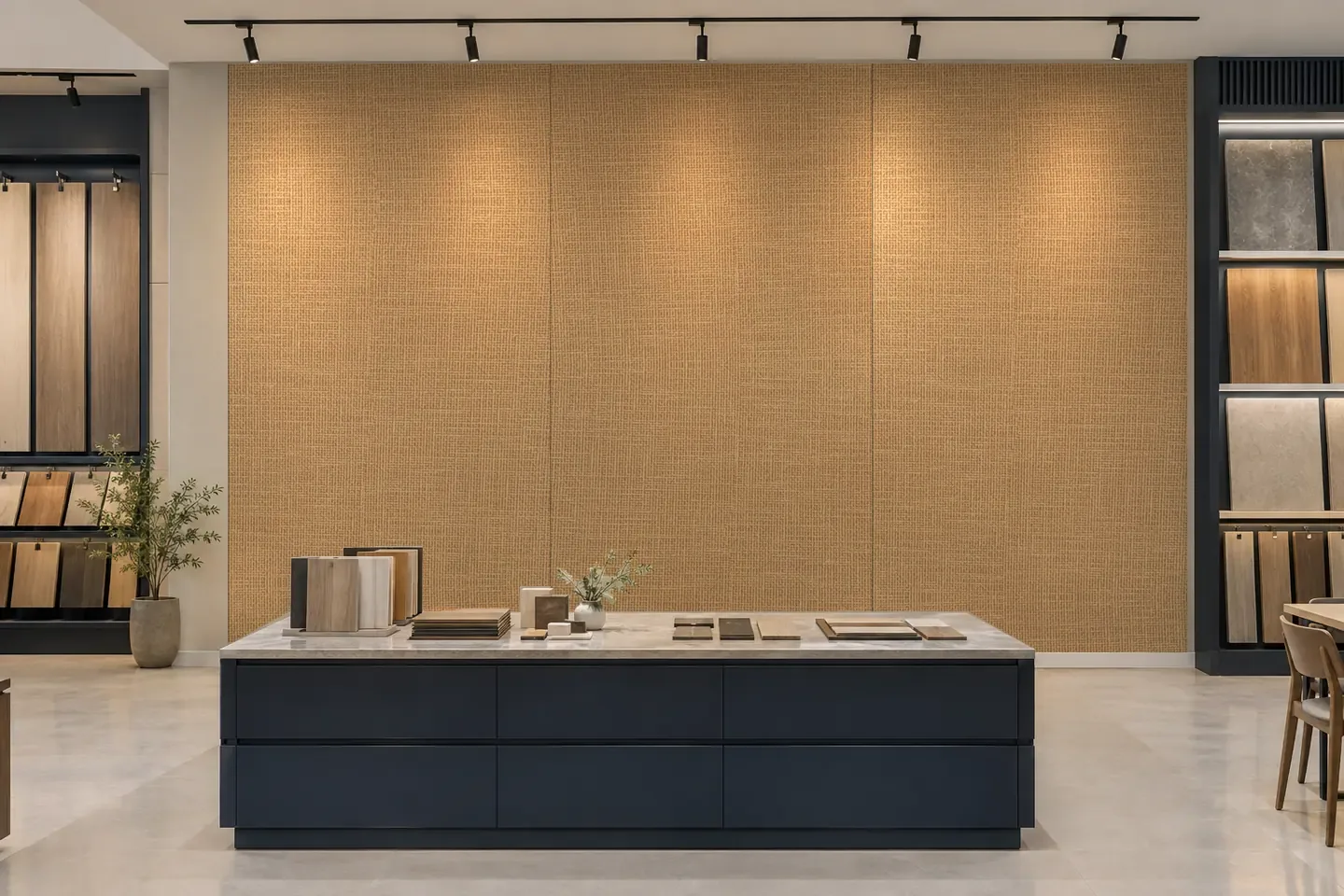 Tấm ốp than tre CL-3 Vân vải sáng ốp showroom