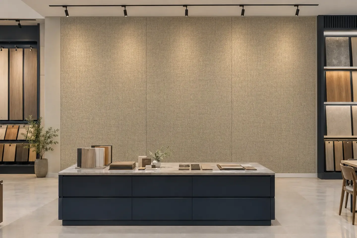 Tấm ốp than tre CL-4 Vân vải be ốp showroom