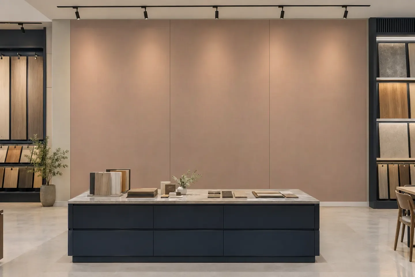 Tấm ốp than tre SS-7 Trơn hồng đậm ốp showroom