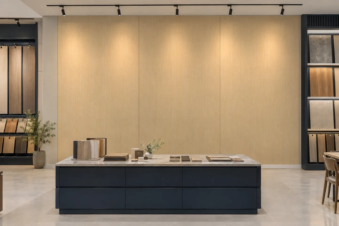 Tấm ốp than tre WG-5 Be / Kem trơn ốp showroom