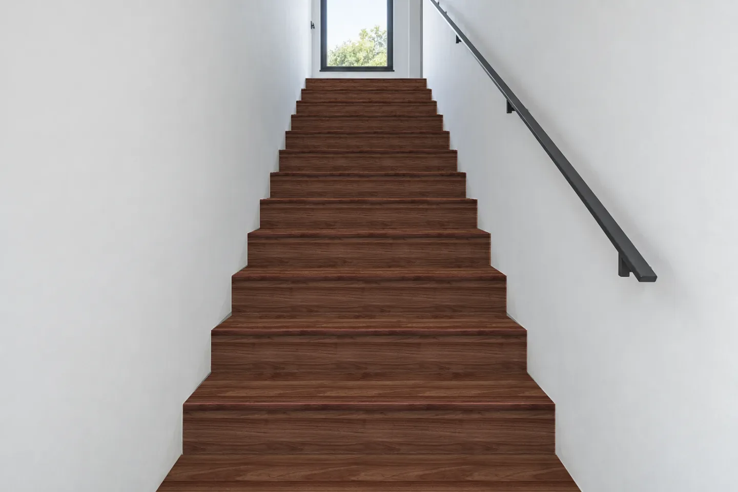 Bậc cầu thang MB-901 Galawood · Nâu walnut ốp cầu thang